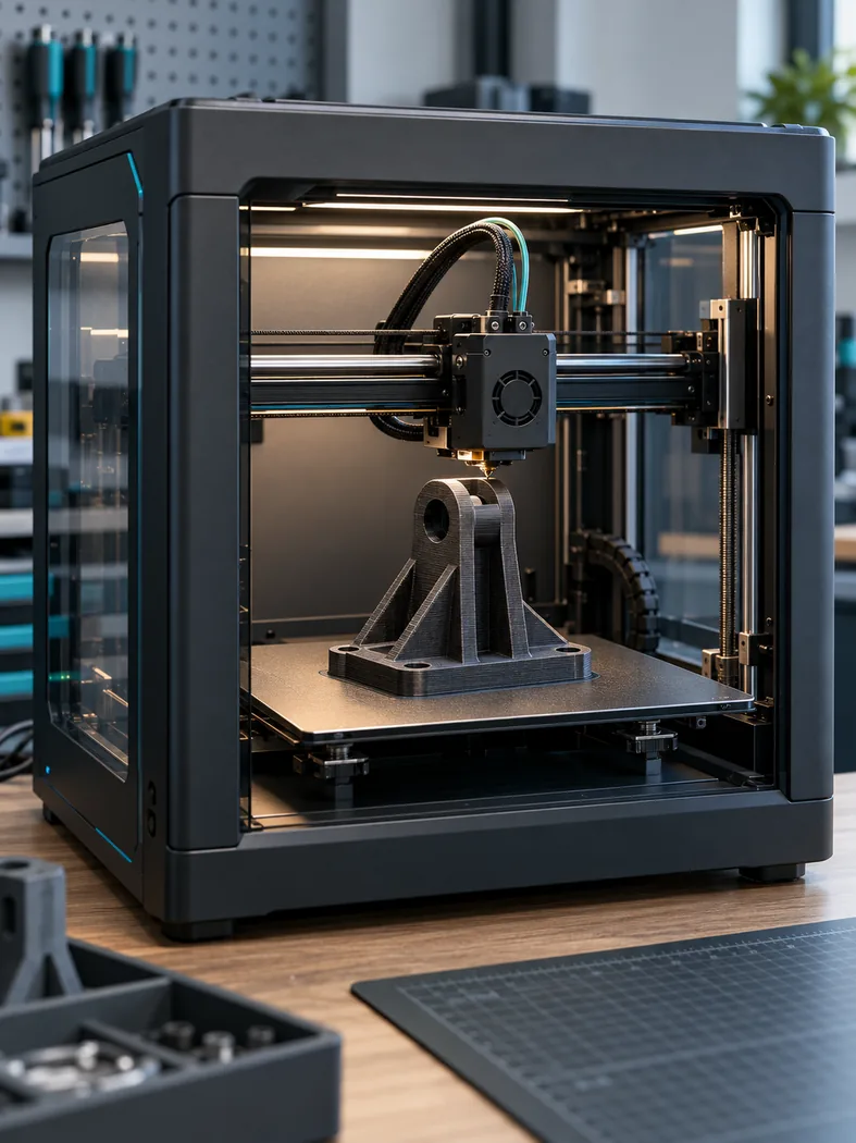 Impressora 3D produzindo componente funcional